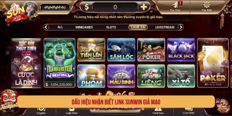 Dấu hiệu nhận biết link Sunwin giả mạo