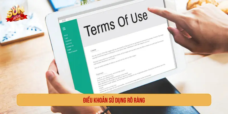 Điều khoản sử dụng rõ ràng