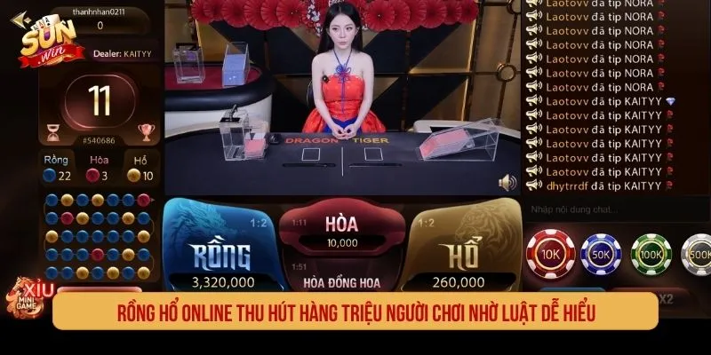 Rồng hổ online thu hút hàng triệu người chơi nhờ luật dễ hiểu
